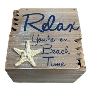 Beach Time Wooden Decor Box Perfect For Beach Badges Or Shells From Vacation